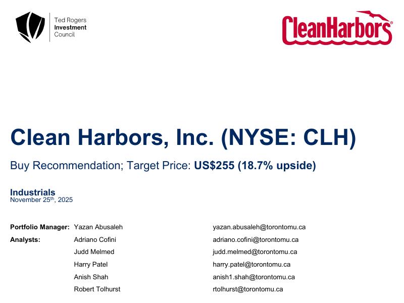 Cover preview of Clean Harbors, Inc. (CLH) – Buy Pitch Deck